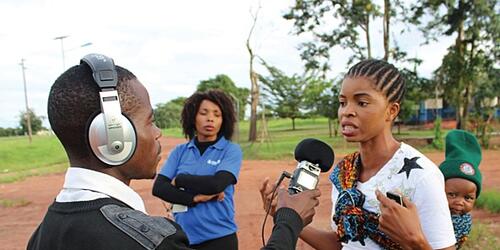 photograph of an interview for Natwampane Zambia